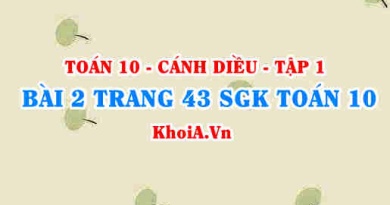 Bài 2 trang 43 SGK Toán 10 tập 1 Cánh Diều